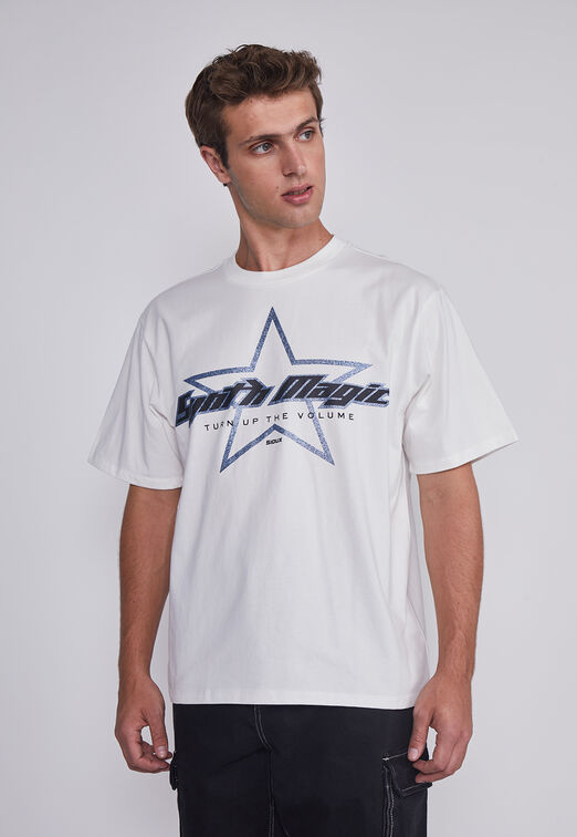 Polera Hombre Estrella Blanco Sioux